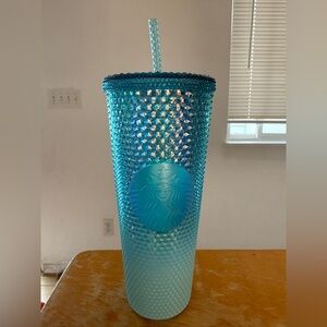 Starbucks Iridescent Blue Tumbler with Straw